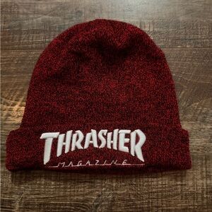 Thrasher Magazine Flame Logo Beanie Burgundy Skate Hat